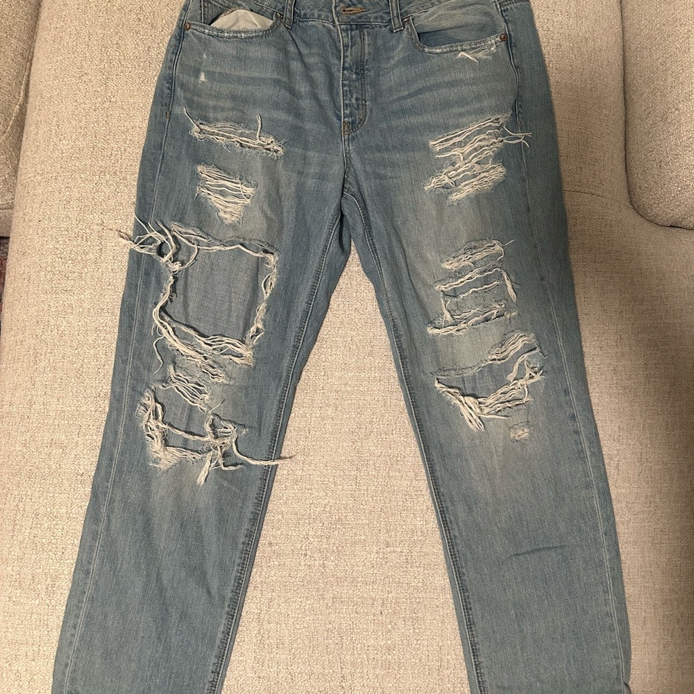 American Eagle Outfitters Blue Boyfriend Jeans Distressed